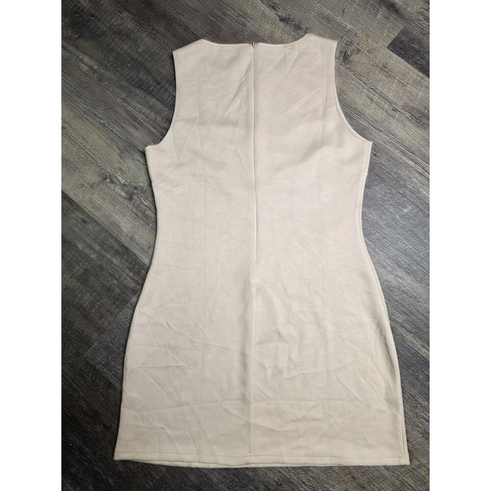 WIHOLL Womens Size L Large Cream Sleeveless Sheath Mini Dress Stretch NWT - Picture 7 of 10